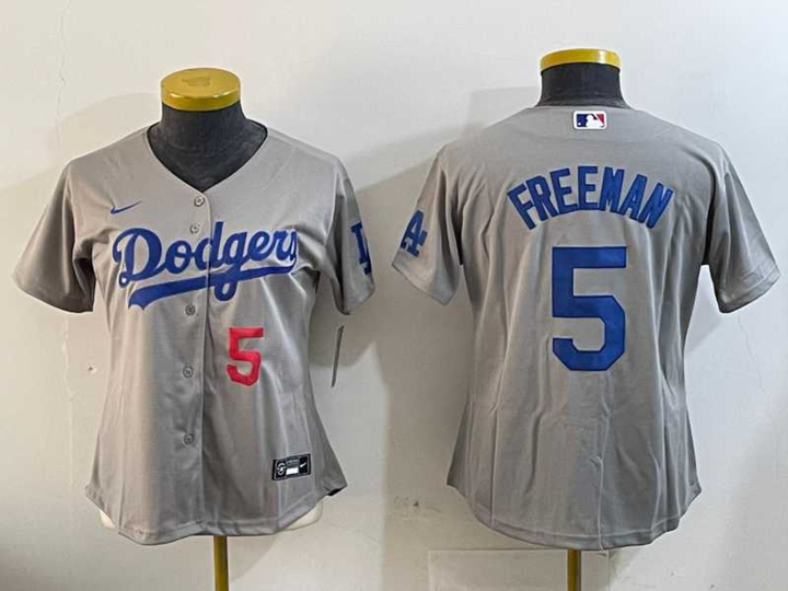 Women's Los Angeles Dodgers #5 Freddie Freeman Number Grey Cool Base Stitched Jersey,We sell and wholesale Women's Los Angeles Dodgers #5 Freddie Freeman Number Grey Cool Base Stitched Jersey on line form chian!